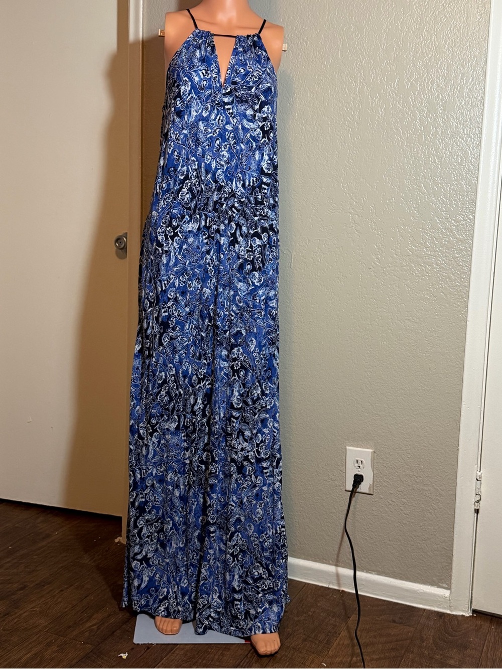 Lucky Brand Blue Printed Maxi Skirt with Spaghetti Straps